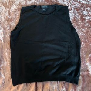 August silk knits black tank top large